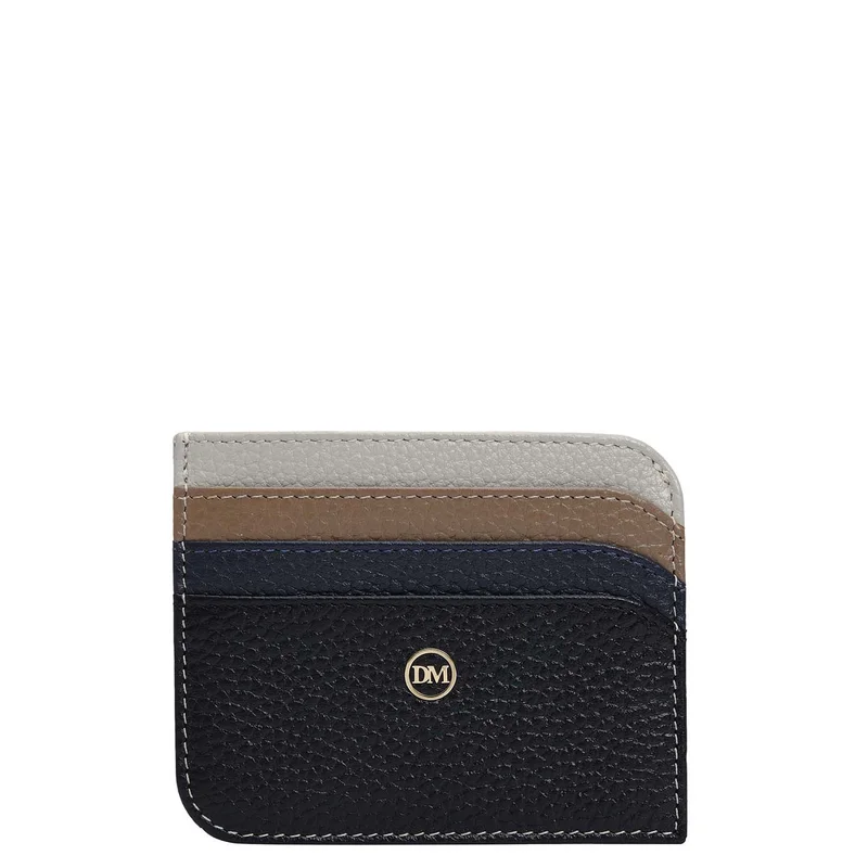 دا ميلانو 7 Slots Leather Card Case - Black